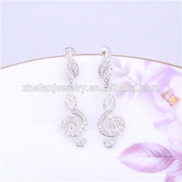 mode dangle cubique zircon note de musique boucles d&#39;oreilles